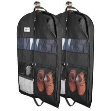Garment Bags for Travel, 2 Pack 43" Hanging Garment Bags for Men, Double Side...