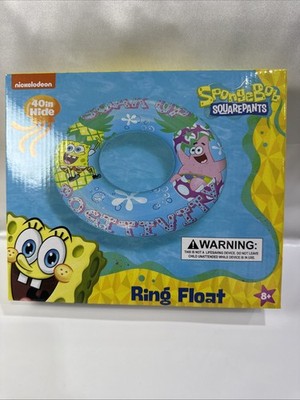 NEW SpongeBob SquarePants ''Soak Up Positivity'' 40in Wide Inflatable Ring Float