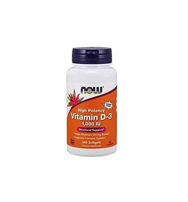 NOW FOODS Vitamin D3 1000 IU (Vitamin D3) 360 Gelkapseln