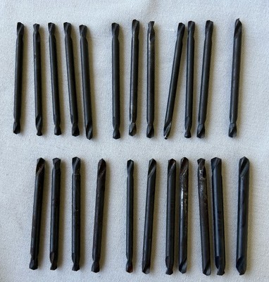 VTG 23 PCS HSS Double End Drill Bits 2 3/8  or 2 5/16 L At Least 2 Diff Widths