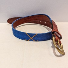 Smathers  Branson Boys Hand Stitched Needlepoint Belt - Hockey - Size L 25"