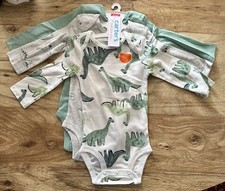 Carter's Just One You Baby Boy's 3 PACK Long Sleeve 6 Months Dinosaurs SET OF 3