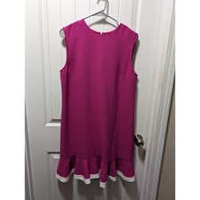 Victoria Beckham From Target Sleeveless Bright Pink Ruffle Hem Size M