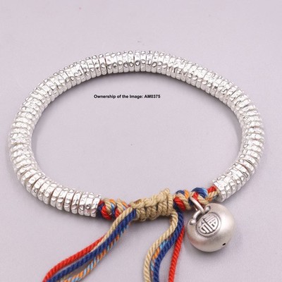 Reines S925 Sterlingsilber Damen Armband 6 mm flach Perlenschnur Armband verstellbar