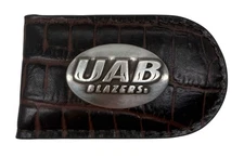 UAB Blazers Genuine Leather Money Clip in Brown by Enmon-New in Tin