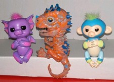 Wowwee Fingerlings T Rex Dragon Monkey Interactive Toy Lot Of 3