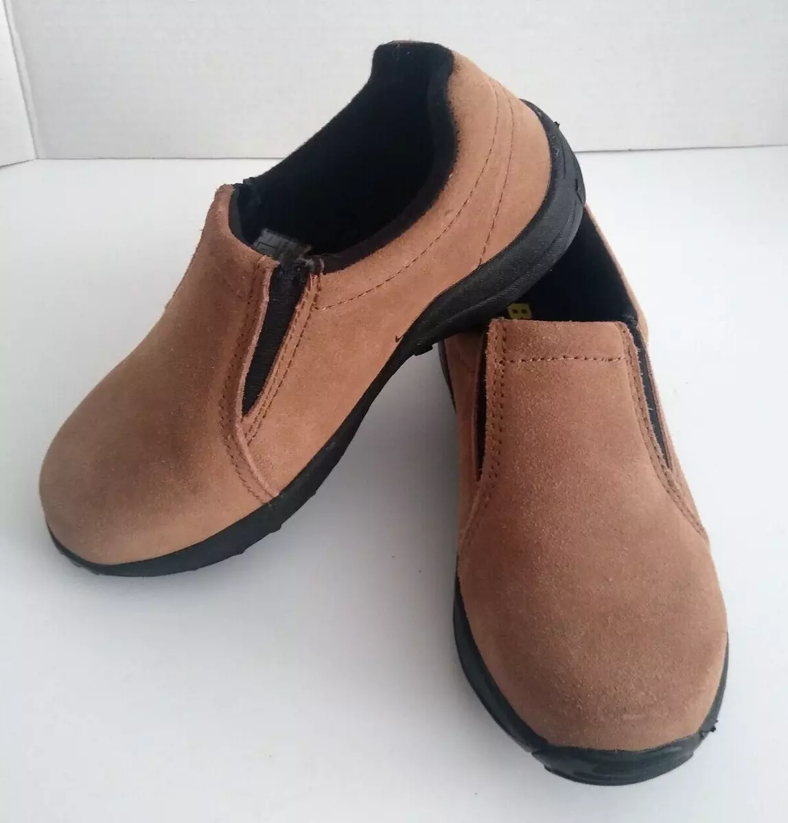 Brazos Workforce Slip On Suede Leather Steel Toe Work Shoes