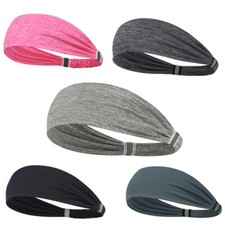 Men Women Headband Sweatband Stretch Sweat Elastic Sport Yoga Run Hairband