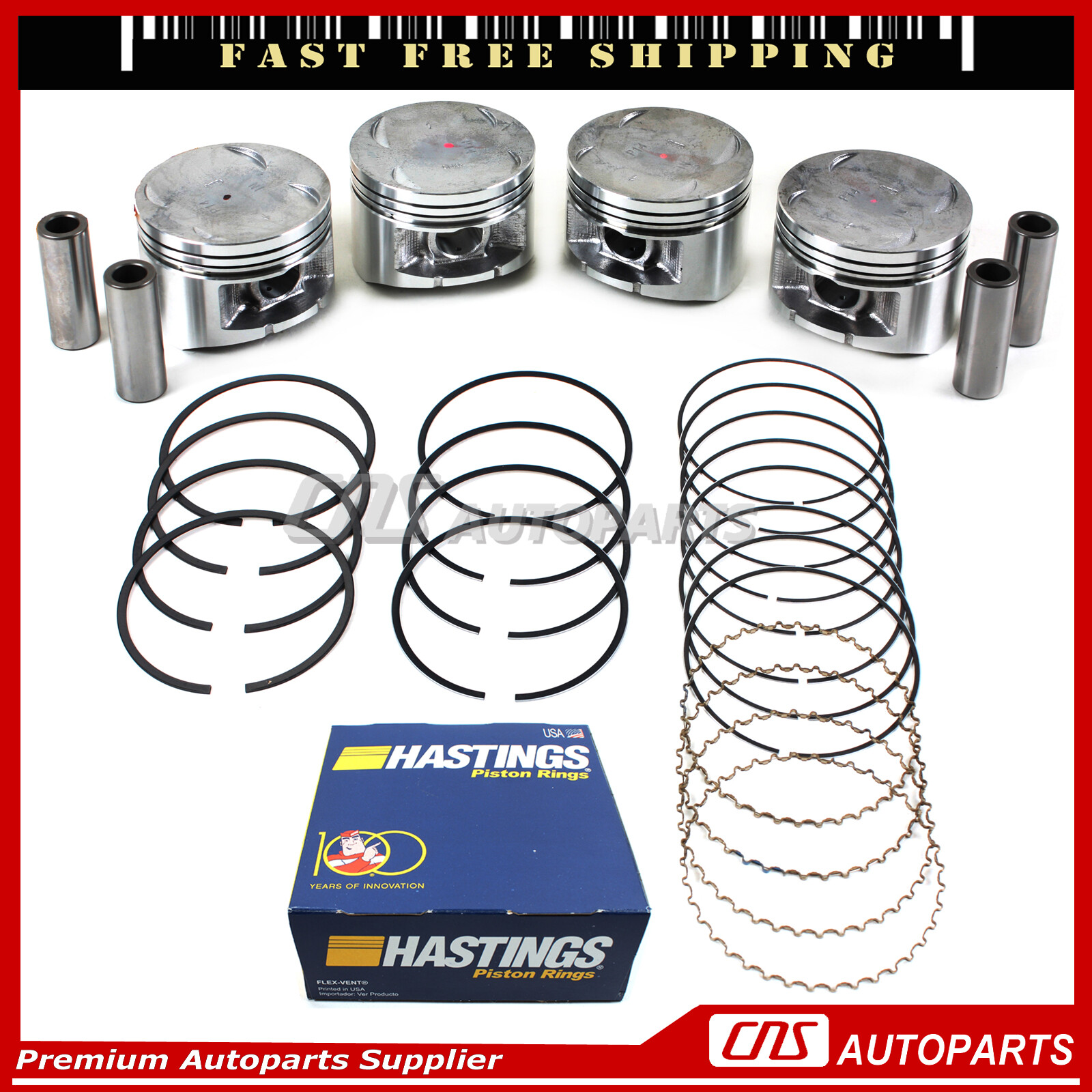 Pistons & HASTINGS Ring Set For 9296 Honda Prelude Si Dohc 16Valve