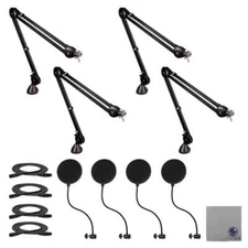 Rode PSA1 Swivel Mount Studio Microphone Boom Arm (Four-Pack) with 4x Pop Filter