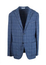 Boglioli K Jacket Blue Checked Sport Coat Size 50 IT / 40R U.S. New With Tags