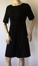 ELIE TAHARI 100% Wool Short Sleeve Sheath Dress, Black (Size 6)