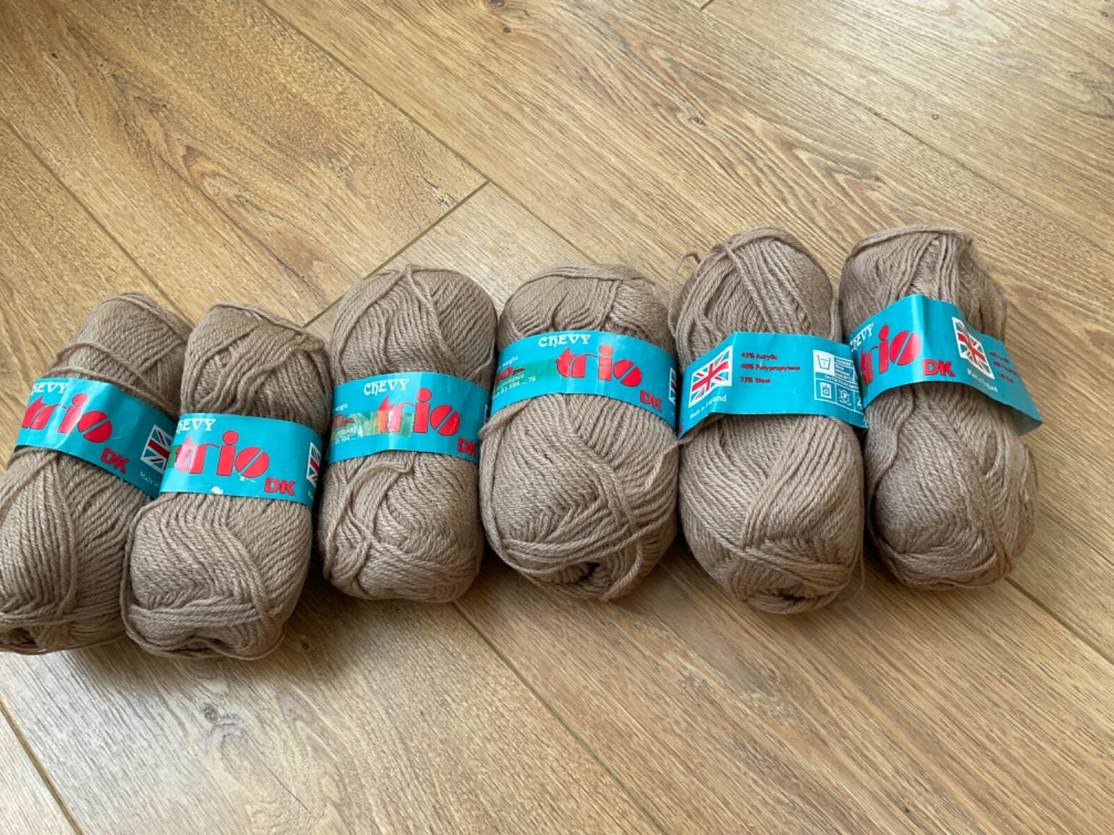 Chevy with Wool DK, brown 6 x 50g vintage yarn eBay