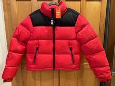 Superdry Red Sportstyle Code Down Puffer Jacket (w5010742a) Women Size 6 New Nwt