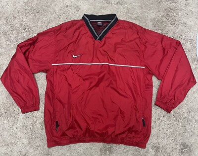 VINTAGE Nike Windbreaker Jacket Adult XL Red Swoosh Mens 90s Excellent!