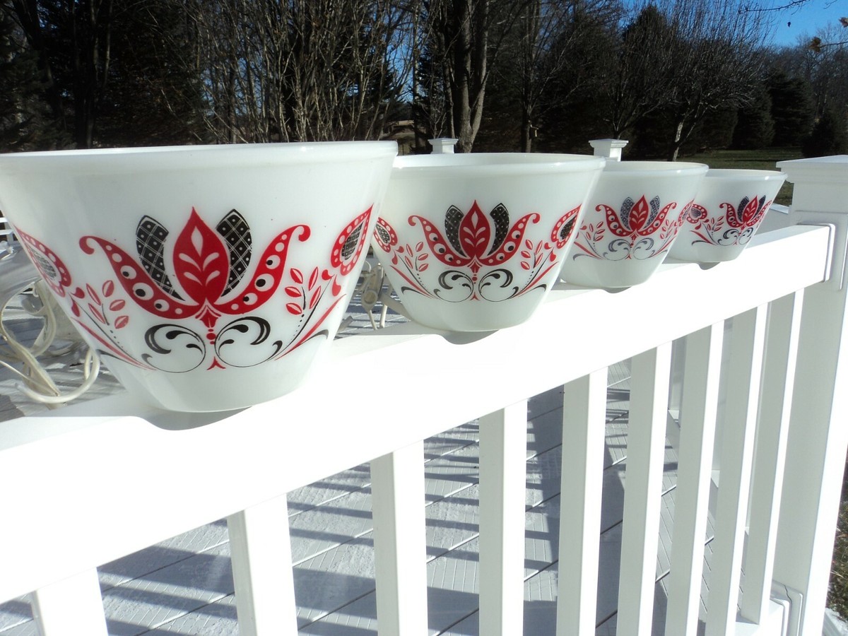 FIRE KING MODERN TULIP MIXING BOWL SET | eBay