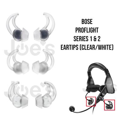 Bose Aviation Headset ProFlight and Replacement Silicone Ear Buds Tips  Clear