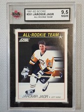 1991-92 Score NHL Hockey Card #381 Jaromir Jagr All-Rookie Team KSA 9.5 NGM