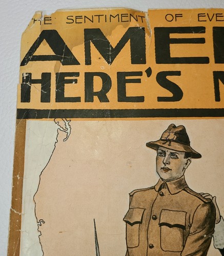 America Here's My Boy Sterling Lange Piano Voice Sheet Music Antique 1917 - Picture 5 of 12