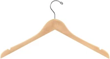 300 Natural Wood Standard Clothes Dress Shirt Hangers 17" + 100 Pant 400 Total