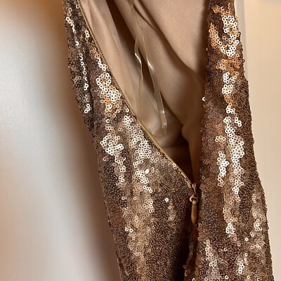 charlotte russe gold sequin dress Charlotte Rose Gold Sequin Maxi Dress with Cape Detail  Frock and Frill