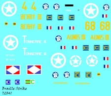 1/72 M4A1E9 Sherman Braille Decals - Free French