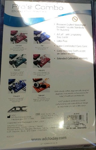 NIB American Diagnostic Corp. ADC Prosphyg 768-11AV Pocket Aneroid Sphyg-Purple - Picture 2 of 2