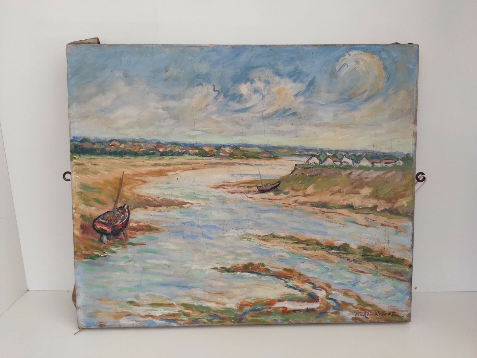 Pintura Impresionista Paisaje Marino Barco Y Mar. IMPRESIONISTA PAINTING