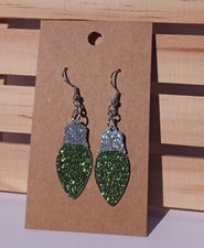Christmas Light Bulb Earrings, Christmas Tree Light Earrings, Two-Sided Earrings
