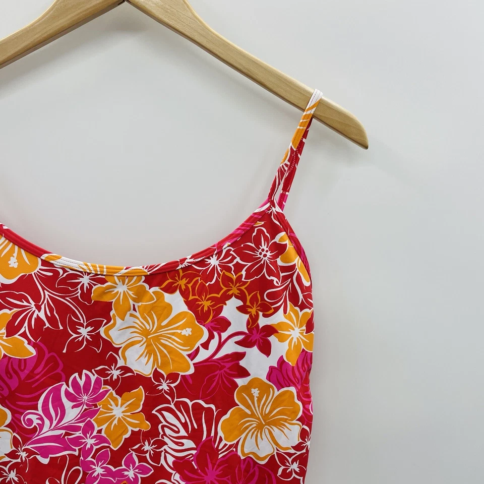 Roxy Juniors Size XL Sea Spray Hibiscus Printed One Piece Swimsuit Red $110 2588 - Image 4 of 4