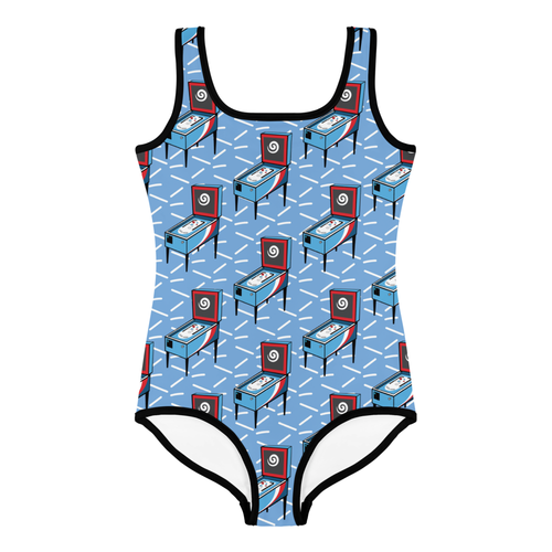 Kids Pinball Wizard Swimsuit #1 - Baby Girl Teens Bathing Retro Arcade Games Fun - Picture 10 of 18