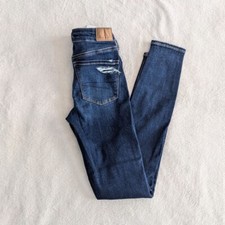 American Eagle Next Level Distressed Blue Jegging Jeans - Size 00