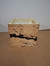 Maceta de corcho cuadrada vintage Mid-Century 8 X 8 X7,5 excelente estado original