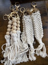 Bulk Macrame Keychains Boho Macrame Bag Charms with Tassels