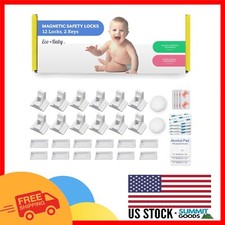 Sleek Magnetic Cabinet Locks for Child Safety - 12 Pack with No Tools Required