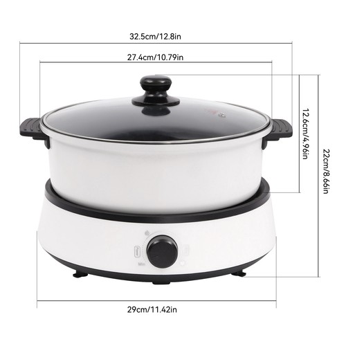 Electric Hot Pot Cooker, Shabu Shabu Hot Pot, Separate Design Multifunctional - Picture 5 of 26