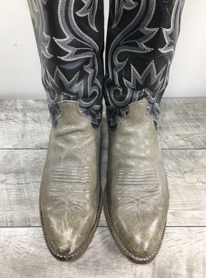  Botas vaqueras Western Roper de cuero negras y verdes Dan Post de colección 8,5 Foto 4 de 4