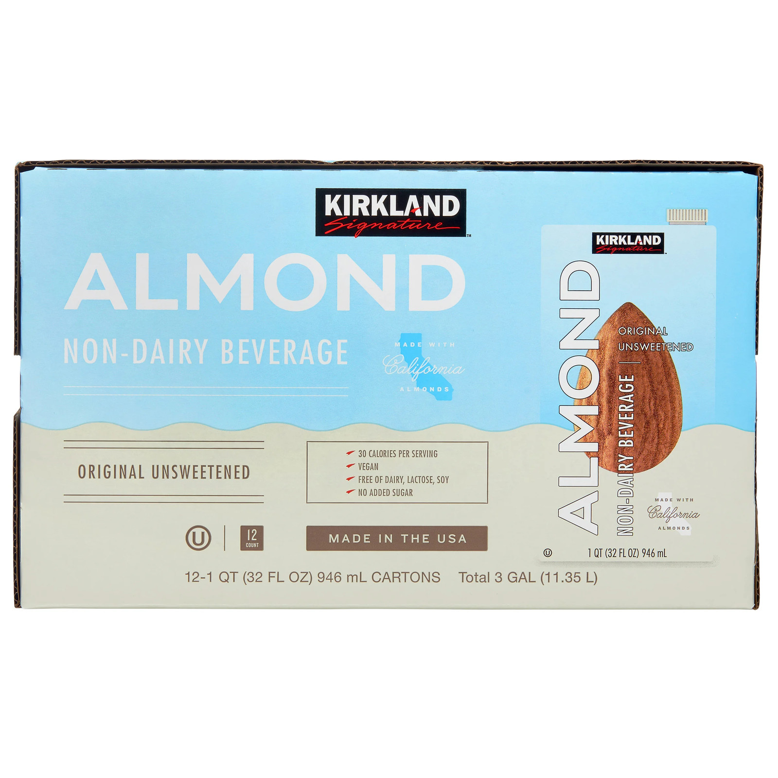 Kirkland Signature, Almond Milk, Original Unsweetened, Non-D