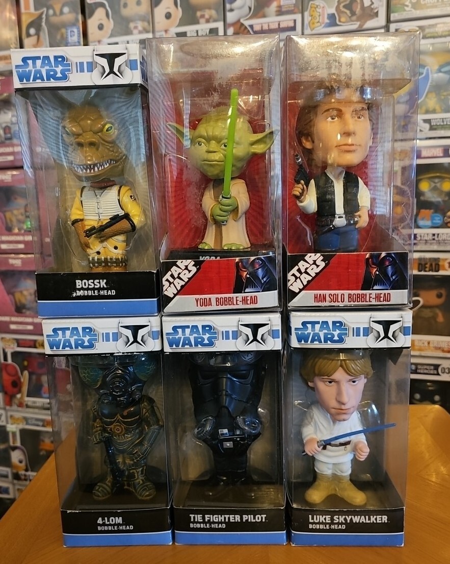 Star Wars Bobble Head Bundle Of 6 Rare Brand New Authentic Fast