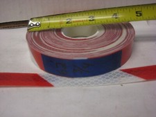 3M WHITE  RED Reflective Diagonal Stripe Conspicuity Tape 3/4" x 62' Custom