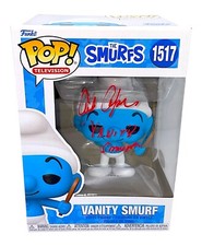 Vinilo Funko Pop firmado por ALAN OPPENHEIMER VANITY SMURF Los Pitufos certificado de autenticidad JSA