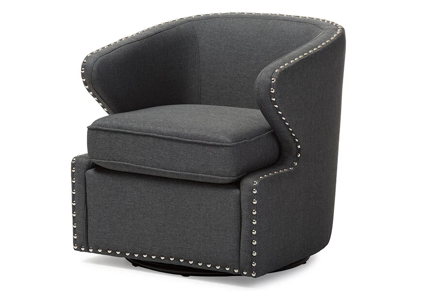 Baxton Studio Finley Mid century Modern Grey Fabric Upholstered