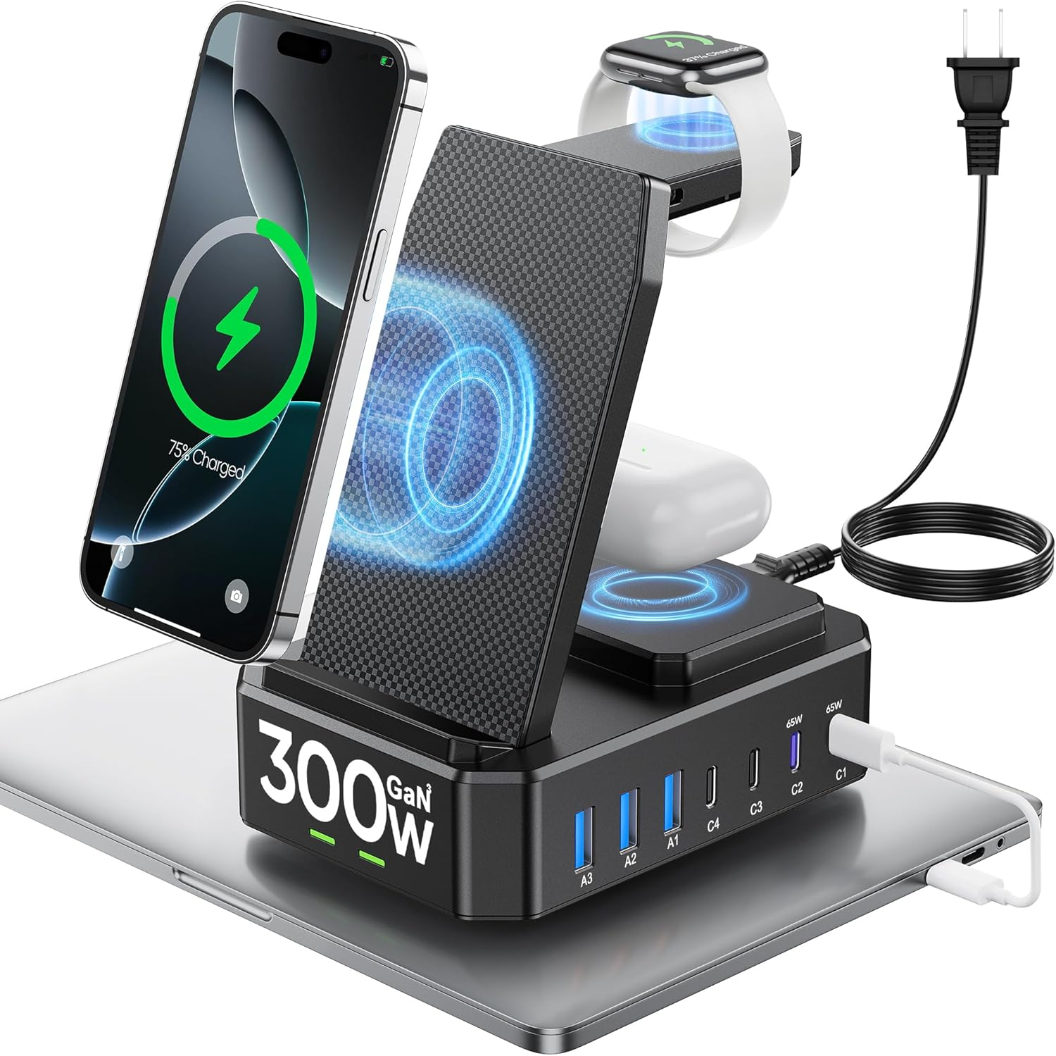 300W 10-in-1 Wireless Charging Station for Apple Devices