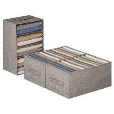 Wardrobe Clothes Organizer, 5 Compartments Jeans Organizers and Storage, Stac...