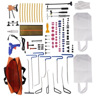 85Pcs Car Paintless Dent Repair Tool Push Rods Hail Puller Lifter Hammer