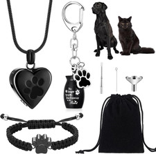 3 Pcs Pet Cremation Jewelry for Ashes Dog Urns Keychain Cat Heart Urn Necklace P