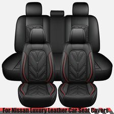 For Nissan Luxury Leather Car Seat Covers Full Set 5-seats Front Rear Protectors