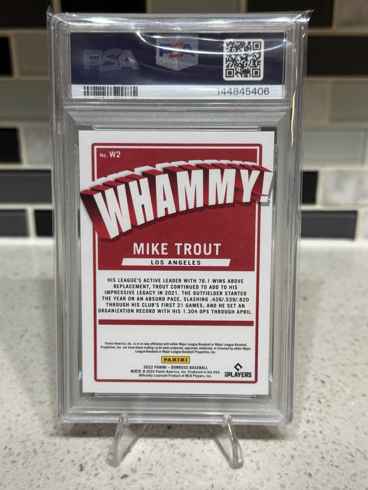 Mike Trout 2022 Panini Donruss Whammy! #W2 PSA 9 LA Angels view 2