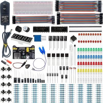 Upgraded Electronics Component Fun Kit Power Supply Module, Jumper Wire, 830... 