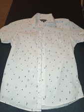 Marc Anthony Men's Stretch Slim Fit White Button Down Short Sleeve Shirt Cactus